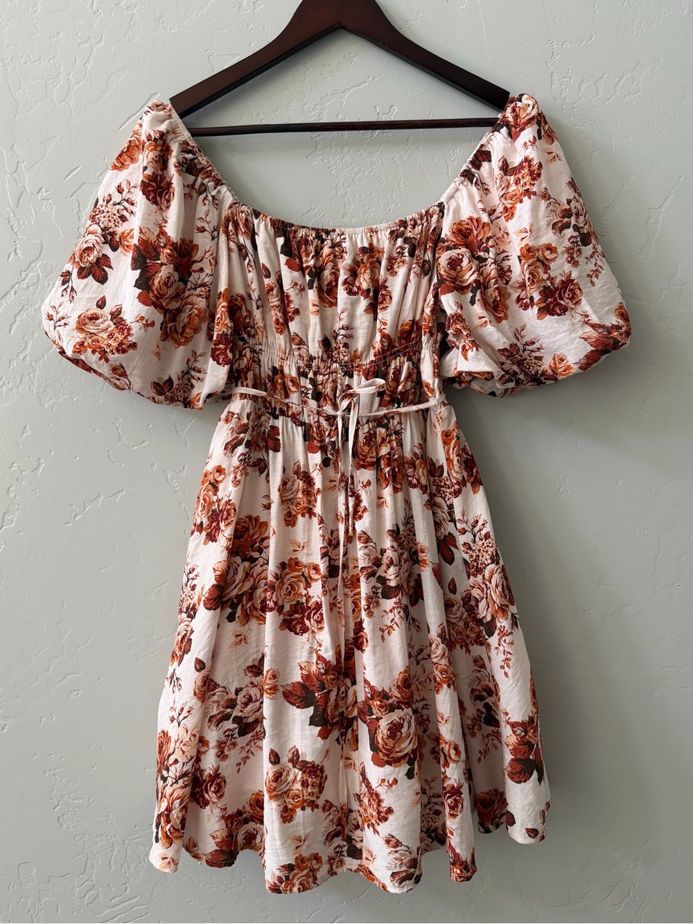 Altar'd State MINLYN Floral Puff Sleeve Mini Dress Size S Cottagecore Coquette - Picture 3 of 13
